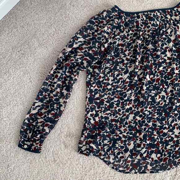 LOFT Button Down Sheer Blouse Sz S - Picture 7 of 8